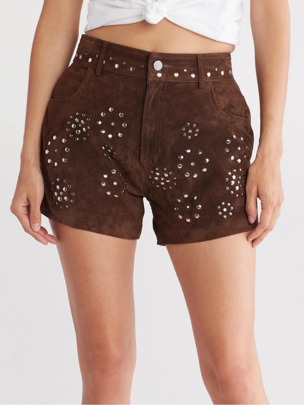 Driftwood suede shorts